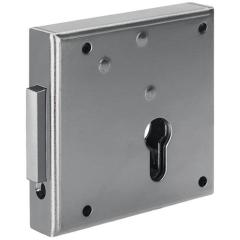AMF - Gittertor-Riegelschloss 100 DIN re.PZ aufliegend 65mm
