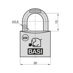 Vorhangschloss VHS 630, Bügel 5 mm - Aluminium