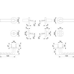 Hoppe Rosettengarnitur Hamburg | Aluminium F9714 WC
