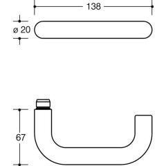 HEWI Rosetten-Drückergarnitur 111R02.130 Kunststoff 97 rund FBM (WC) DIN L/R D/D