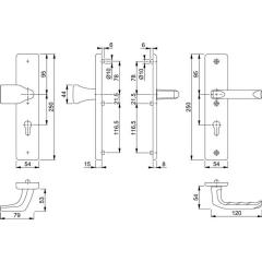Hoppe Schutzgarnitur London Aluminium (F1) PZ
