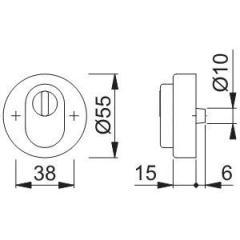 Hoppe Schutzrosette Edelstahl (F69) PZ
