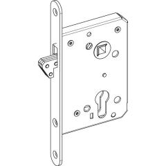 BKS - Schiebetür-Einsteckschloss 0375 PZ 20/55/60/8 mm silber käntig Stulplänge 205 mm