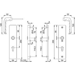 Hoppe Schutzgarnitur London Aluminium (F1) PZ