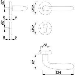 Hoppe Rosettengarnitur Cardiff | Edelstahl (F69) PZ