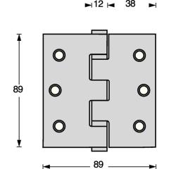 Kugellagertürscharnier VA käntig 89x89 mm DIN L/R ma ausziehb.Stift