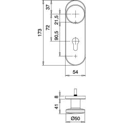 edi - FS-Garnitur Targa/K FS K7/103 Alu.F1 D/K TS 40-65 mm PZ rund  DIN L/R
