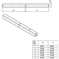 OGRO Panik-Stift 120 FS SECURE 4-KT.9 mm TS 100-106 mm geteilter Vollstift
