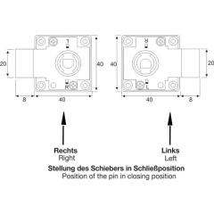BMB Aufschraubschloss Dornmaß 25 mm lad versch.-schl.