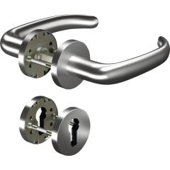 OGRO Rosetten-Drückergarnitur CORE8999 8 mm/6501/7122 WC ER VA ER rund WC DIN L/R D/D