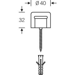 FSB Wandtürpuffer 38 3880 Gum.schwarz L.32 mm