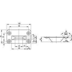 BKS Bodenschließmulde 9009 Treibriegelverschlüsse 100 x 56 x 20 mm