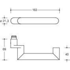 HEWI Profiltürgarnitur 162XAH03.646 VA PZ-PZ TS 38,1-48 mm