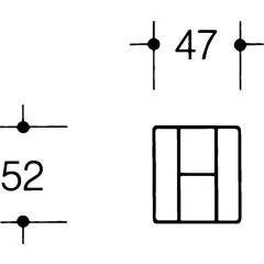 HEWI Scharnier DIN links H.52 mm B.47 mm PA m.Metalleinleger signalweiß,ma