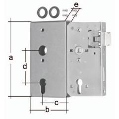 GAH - Schlosskasten DIN L/R Maß A172xB94xC60mm Maß E 30mm Dornm.60mm