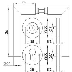 FS-Garnitur NW-495-2 VA 60 D/K TS 40?58mm PZ rd DIN L/R TECWERK