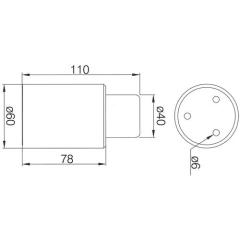 DENI - Anschlagpuffer LM silberf.lack.L.110mm