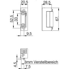 DENI - Elektrotüröffner 20171 6-12 V AC/DC DIN L/R