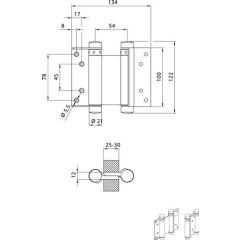 DENI - Pendeltürband STA verz.Gr.30 L.100mm 22kg TS 25-30mm DENI | | 2 Stück