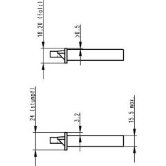 BKS - Einsteckschloss Stulp 18 mm, käntig, DIN links, Falle und Riegel Zinkdruckguss