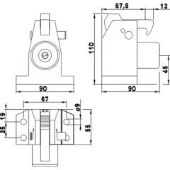 DENI - Türfeststeller 3871 0000 22 LM silber lack.Bodenmontage