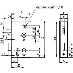 AMF - Schiebetorschlosskasten 140SD-40ZW DIN L/R Maß A40xB94,5xC173mm Dornm30/60mm