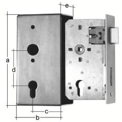 GAH - Schlosskasten DIN L/R Maß A185xB90xC55xE34mm Dornm.55mm