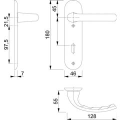 Hoppe Kurzschildgarnitur Tôkyô Aluminium (F1) BB