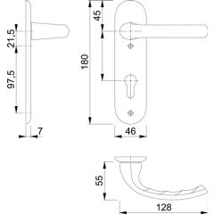 Hoppe Kurzschildgarnitur Tôkyô Aluminium (F1) PZ