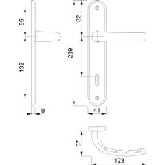 Hoppe Langschildgarnitur Tôkyô Messing poliert (F71) BB