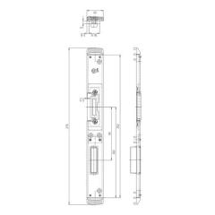 FUHR - Schließteil Falle/Riegel U-St.29x6,5mm re.silberf.