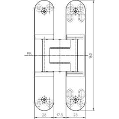 SIMONSWERK - Objektband Tectus® TE 340 3D STA F1-farbig 80kg DIN L/R stu.Tür