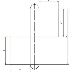 Konstruktionsband KO 4 Band-L.200mm Lappenbreite 50mm STA blk Stift-D.14mm | 10 Stück