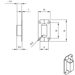 Stangenschlaufe f.Treibriegelstange 10mm STA hell verz.DENI