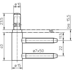 SIMONSWERK - Rahmenteil V3400 WF HV Stop STA vern.f.2-tlg.Holzzargen Bremsfunktion