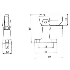 DENI - Torfeststeller 3805/3807 Leichtmetallguss F1 naturf.elox.m.Puffer