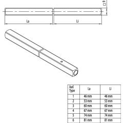 OGRO Panik-Stift 120 FS SECURE 4-KT.9 mm TS 65-71 mm geteilter Vollstift