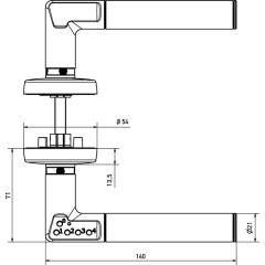 Zutrittskontrollbeschlag Code Handle Zahlencode TS 35-80mm ASSA ABLOY