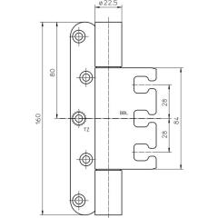 Objektband VARIANT VX 7939/160 VA ma geb.200kg 22,5mm DIN L/R