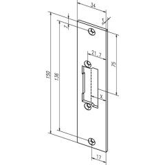 Assa Abloy - Flachschließbl.21C VA ma ktg.B.34xL.150mm DIN L/R