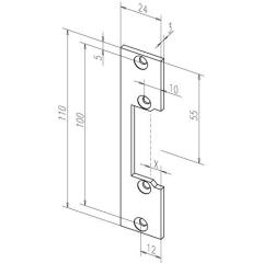 Assa Abloy - Flachschließbl.106 VA ma ktg.B.24xL.110mm DIN L/R