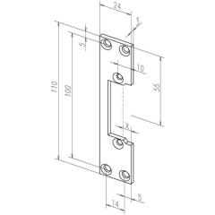 Assa Abloy - Flachschließbl.107 STA verz.ktg.B.24xL.110mm DIN L/R
