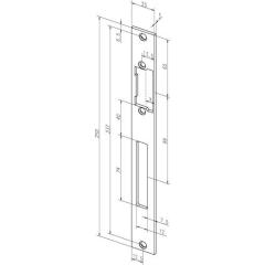 Assa Abloy - Flachschließbl.691 VA ma ktg.B.25xL.250mm DIN L/R