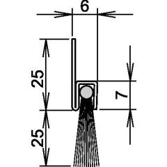 ATHMER - Bürstentürdichtung Ferrobros FA 25-6 L.1000mm B.6mm Rosshaar mixed Aufschr.ATHME